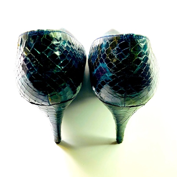 Stuart Weitzman Shoes Mr. Seymour Snakeskin Vintage Heels 7 1/2 - Picture 5 of 16